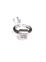 Anello Stocco Gioielli Donna in Oro bianco Diamante 0.18 Ct QLO-14 - QLO-14